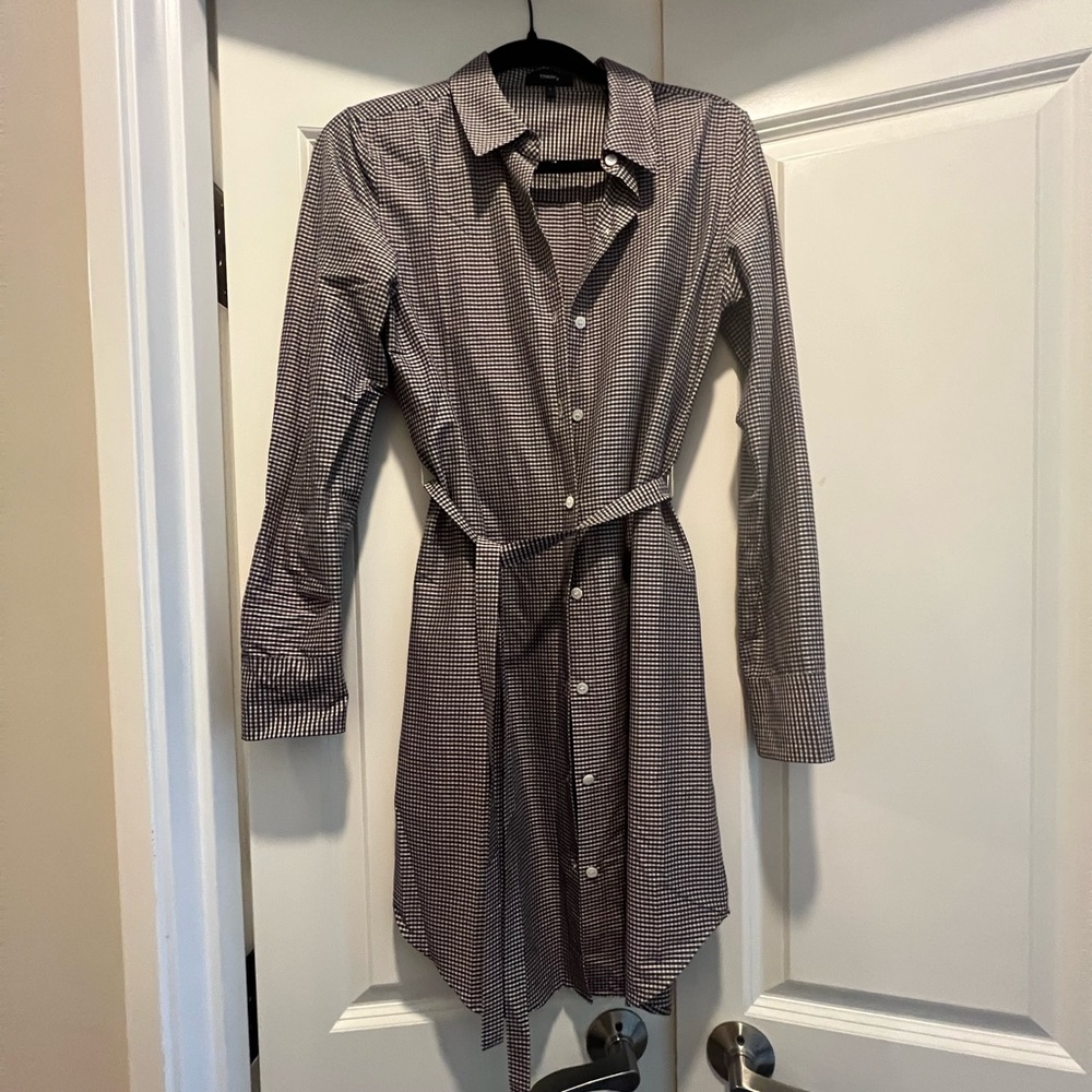 Theory Checkered Shirt Dress Size S